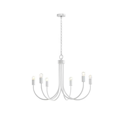 Ellie 6-Light Chandelier White - 510 Design - Image 3
