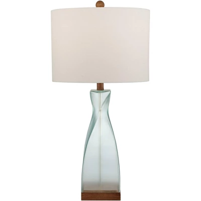 360 Lighting Ryan Modern Coastal Table Lamps 28 1/2" Tall Set Of 2 Blue Glass White Drum Shade For Bedroom Living Room Bedside Nightstand Office House - Image 6