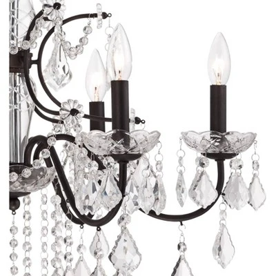 Vienna Full Spectrum DeMallo Dark Bronze Chandelier 26" Wide French Scroll Arm Clear Crystal 6-Light Fixture For Dining Room Home Foyer Kitchen Island - Image 2