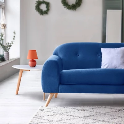 8.66" Petite Ceramic Orb Base Bedside Table Desk Lamp With Matching Tapered Drum Fabric Shade Orange - Creekwood Home - Image 5