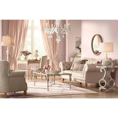 Kathy Ireland Chateau De Conde Antique Rubbed White Pendant Chandelier 26" Wide French Crystal 5-Light Fixture For Dining Room House Kitchen Island - Image 5