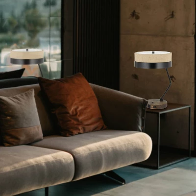 20" Parson Metal/Wood Desk Lamp Dark Bronze - Cal Lighting - Image 2