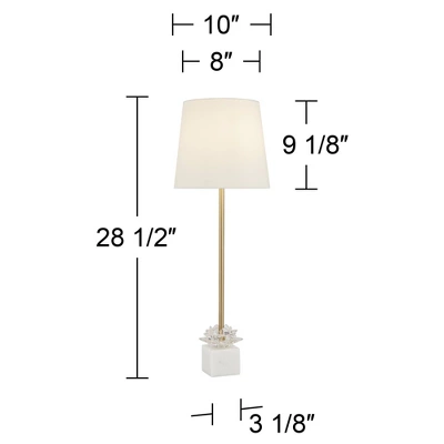 360 Lighting Phoebe Modern Buffet Table Lamps 28 1/2" Tall Set Of 2 Gold Metal White Drum Shade For Bedroom Living Room Bedside Nightstand Office Kids - Image 7