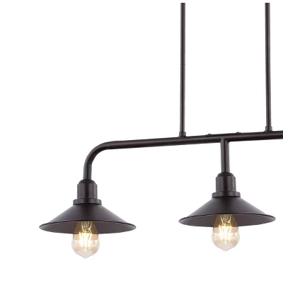 34.25" LED 3-Light Cade Metal Farmhouse Industrial Pendant Oil Rubbed Bronze - JONATHAN Y - Image 4