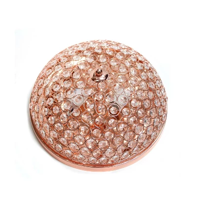 2-Light Crystal Glam Ceiling Flush Mount Pendant Rose Gold - Lalia Home - Image 3