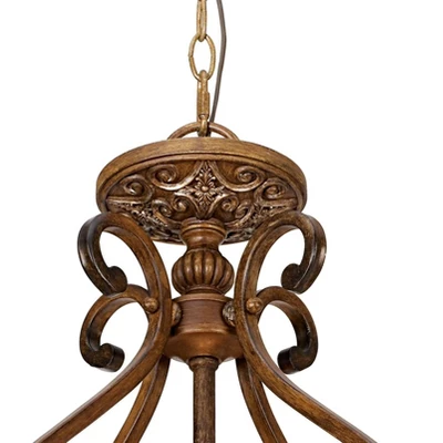 Kathy Ireland Sterling Estate Golden Bronze Pendant Chandelier 26 1/2" Wide Rustic Champagne Bowl Shade 3-Light Fixture For Dining Room Kitchen Island - Image 3