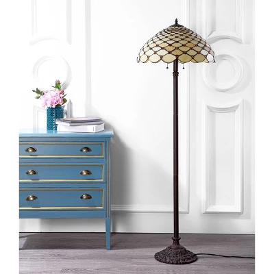 62" Lee Tiffany Style Floor Lamp (Includes LED Light Bulb) Bronze - JONATHAN Y - Image 2