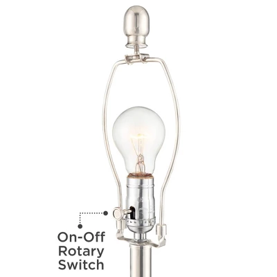 Regency Hill Luca Modern Table Lamps 25 1/2" High Set Of 2 Twisted Glass With USB Charging Port Oyster Shirred Shade For Bedroom Living Room Home Desk - Image 2