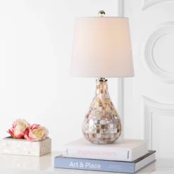 20.5" Mona Mini Table Lamp (Includes LED Light Bulb) Ivory - JONATHAN Y