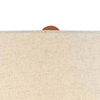 360 Lighting Andi Modern Mid Century Table Lamp 24 1/2" High Hammered Brown Ceramic Red Oak Wood Off White Shade For Bedroom Living Room Bedside Desk - Image 2