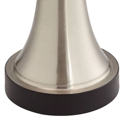 360 Lighting Seymore Modern Touch Table Lamps 26" High Set Of 2 Silver With USB Charging Port LED Ivory Pleat Shade For Bedroom Living Room House Desk - Image 4