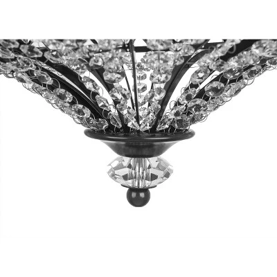 15.25" Glass And Metal Tiered Jeweled Semi Flush Mount Ceiling Light - River Of Goods - Image 5