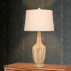 2pk Fluted Genie Bottle Resin Table Lamps Buff Beige - Fangio Lighting