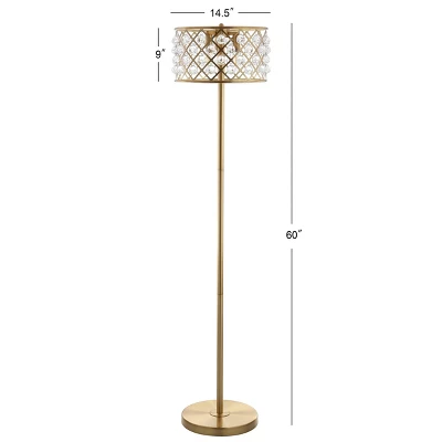 60" Crystal/Metal Elizabeth Floor Lamp (Includes LED Light Bulb) - JONATHAN Y - Image 3
