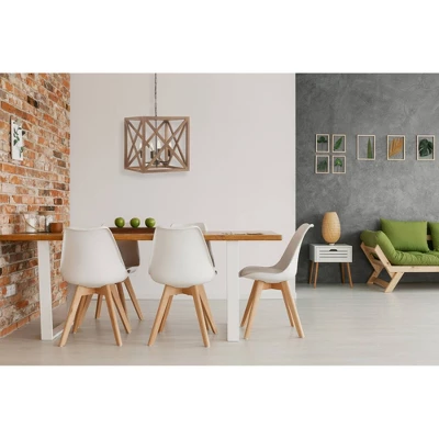 Metal/Wood Chandelier Natural Brown - Storied Home - Image 4