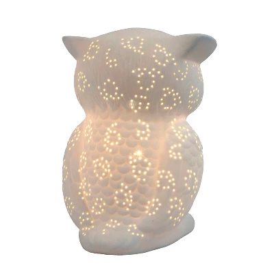 Porcelain Wise Owl Shaped Animal Light Table Lamp - Simple Designs - Image 4