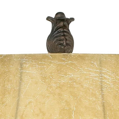 Regency Hill Traditional Accent Table Lamp Swing Arm 22.5" High Bronze Metal Faux Leather Bell Leather Shade For Living Room Family Bedroom - Image 3