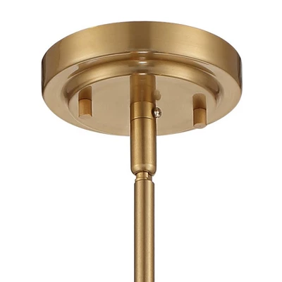 Stiffel Soft Gold Drum Pendant Chandelier 20 1/4" Wide Modern Clear Crystal 5-Light Fixture For Dining Room House Foyer Entryway - Image 3