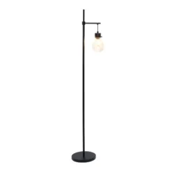 Beacon Floor Lamp With Glass Shade Black - Lalia Home