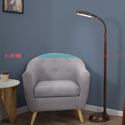 Hastings Home Natural Daylight Floor Lamp - 60", Dark Brown Woodgrain - Image 3
