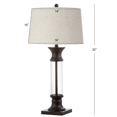 32" (Set Of 2) Hunter Metal/Glass Table Lamp (Includes Energy Efficient Light Bulb) - JONATHAN Y - Image 3