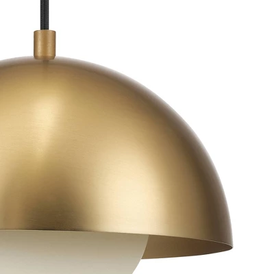 Amelia 1-Light Matte Brass Plug-In Pendant Lighting With Frosted Glass Shade - Globe Electric - Image 2