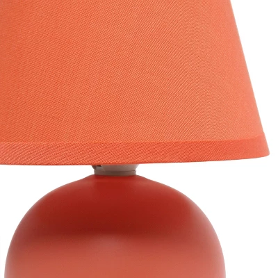 8.66" 2pk Petite Ceramic Orb Base Bedside Table Lamps With Matching Tapered Drum Shade Orange - Creekwood Home - Image 8