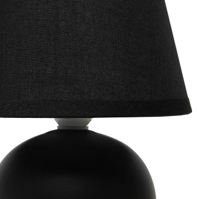 8.66" Petite Ceramic Orb Base Bedside Table Desk Lamp With Matching Tapered Drum Fabric Shade Black - Creekwood Home - Image 8