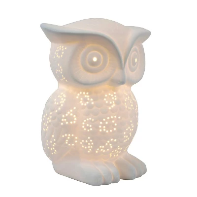 Porcelain Wise Owl Shaped Animal Light Table Lamp - Simple Designs