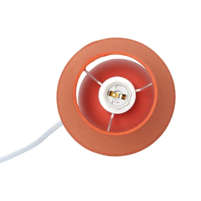 8.66" 2pk Petite Ceramic Orb Base Bedside Table Lamps With Matching Tapered Drum Shade Orange - Creekwood Home - Image 6