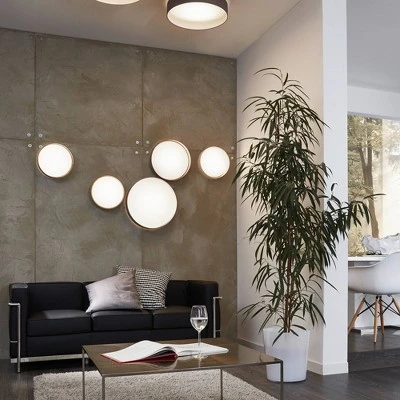 13" LED 1-Light Palomaro Glass Pendant White/Charcoal Gray - EGLO