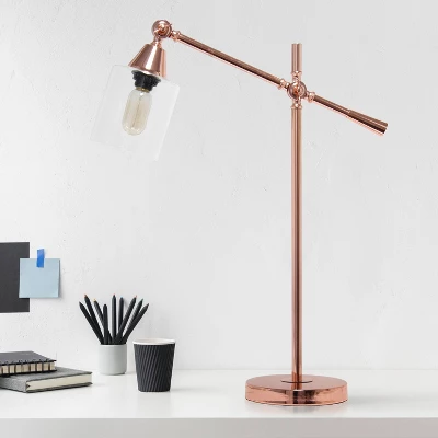 Tilting Arm Table Lamp Rose Gold - Elegant Designs - Image 8