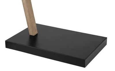 Franklin Iron Works Bramble Modern Industrial 71" Tall Arc Floor Lamp Matte Black Faux Wood Up Down Metal Cage Off-White Shade Living Room - Image 5