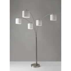 82" Trinity 5-Arm Arc Lamp Steel - Adesso