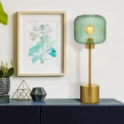 21" Jasmine Globe Shade Table Lamp Green - River Of Goods