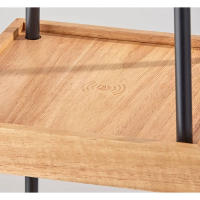 Henry Charge Shelf Floor Lamp Natural Black - Adesso - Image 3