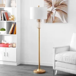 Elza Floor Lamp - Gold Leaf/Clear - Safavieh
