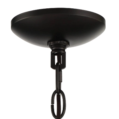 Stiffel Black Wood Wagon Wheel Chandelier 29 1/2" Wide Industrial Clear Outer Frosted Inner Glass 8-Light For Dining Room House - Image 4