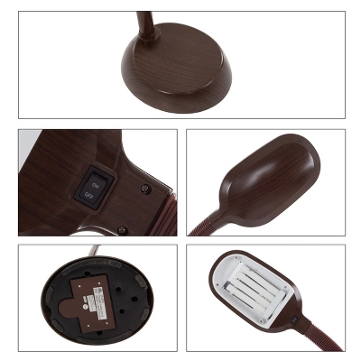 Hastings Home Natural Daylight Floor Lamp - 60", Dark Brown Woodgrain - Image 2