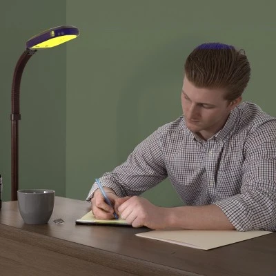 Hastings Home Natural Daylight Floor Lamp - 60", Dark Brown Woodgrain - Image 4