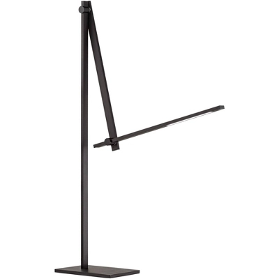 Possini Euro Design Barrett Modern Floor Lamp 53" Tall Anodized Black Metal LED Adjustable Touch On Off For Living Room Reading Bedroom Office House - Image 8