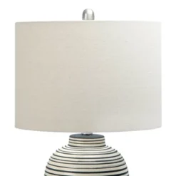 23" Ceramic Textured Striped Table Lamp - 3Storied Home