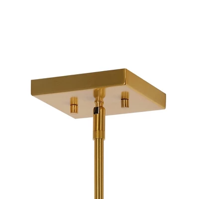 9.25" 1-Light Girard Farmhouse Industrial Iron LED Pendant Black/Brass Gold - JONATHAN Y - Image 7