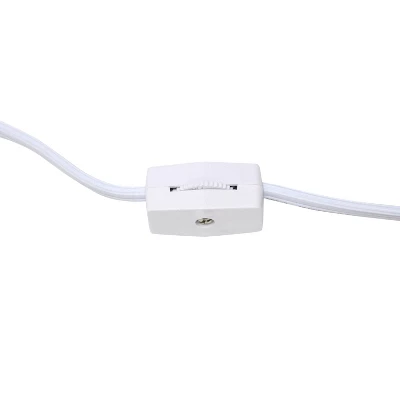 20.4" Traditional Ceramic Purled Texture Bedside Table Desk Lamp With White Fabric Drum Shade Gray - Simple Designs - Image 3