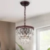 9.84" X 9.84" X 49.62" 3-Light Eresu Chandelier Brown - Warehouse Of Tiffany