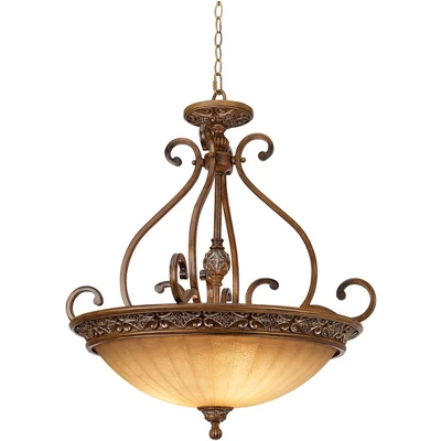 Kathy Ireland Sterling Estate Golden Bronze Pendant Chandelier 26 1/2" Wide Rustic Champagne Bowl Shade 3-Light Fixture For Dining Room Kitchen Island - Image 4