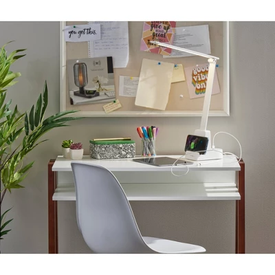 Cody LED Wireless Charging Desk Lamp With Smart Switch (Includes LED Light Bulb) Matte White - Adesso - Image 2