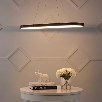 38.75" Nolan Modern Bohemian Iron Linear Integrated LED Pendant Black - JONATHAN Y - Image 8