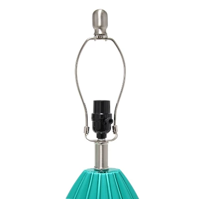 Pleated Table Lamp With Fabric Shade Teal - Lalia Home - Image 7