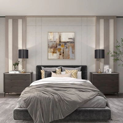 Metal Buffet Lamp With Drum Shade Black - Olivia & May - Image 15